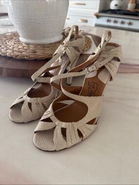 Oh Deer! Beige Strappy High Heel Sandals